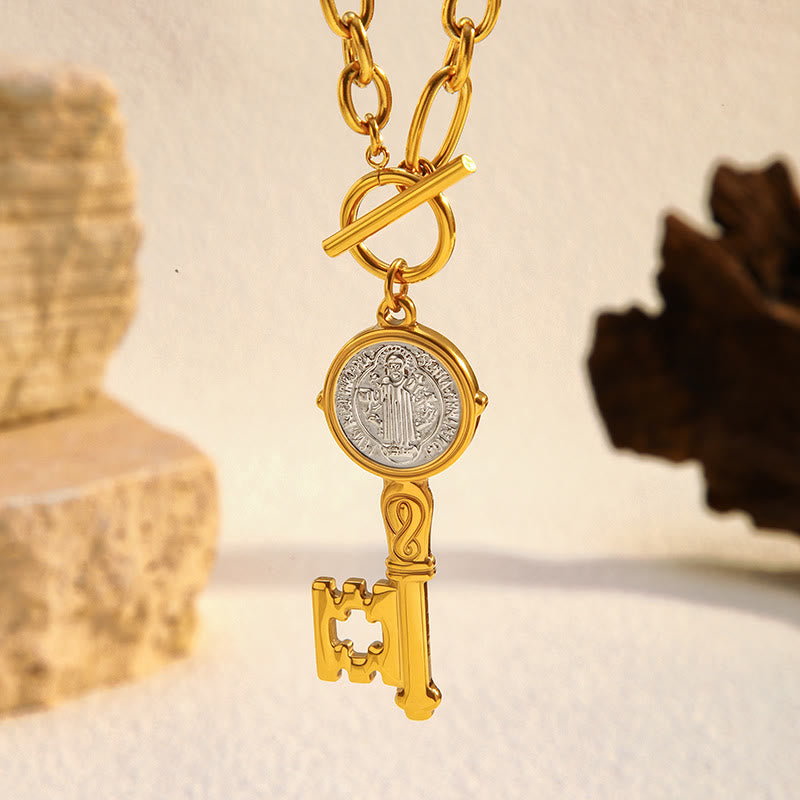 Two-Style St. Benedict Medal Necklace
