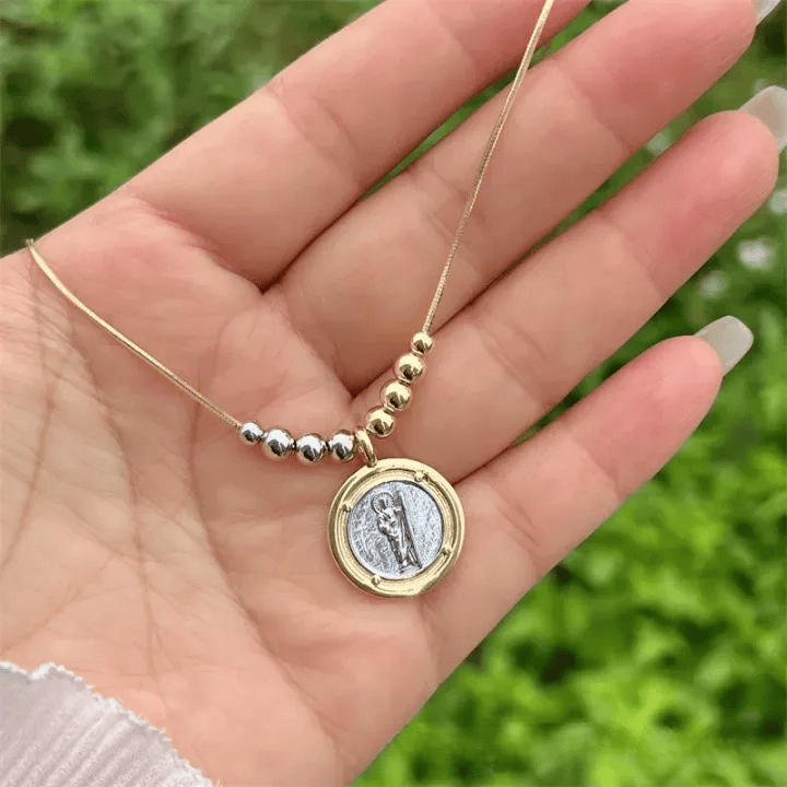 Sacred Heart, St. Jude and St. Benedict Pendant Necklace