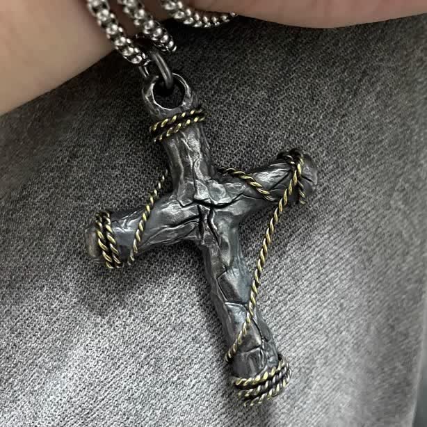 925 Silver Crucifix and Anchor Pendant Necklace